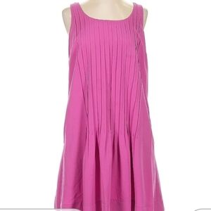 Lauren Ralph Lauren Hot Pink Satin Trapeze Style Dress Size 12P Party Cocktail